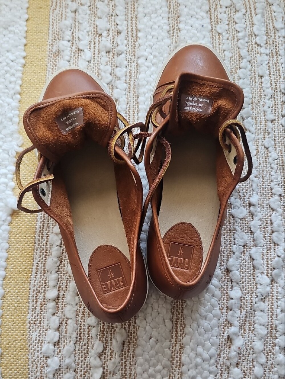 Frye Mindy Low Top Brown Leather Women's Sneakers - Picture 6 of 6